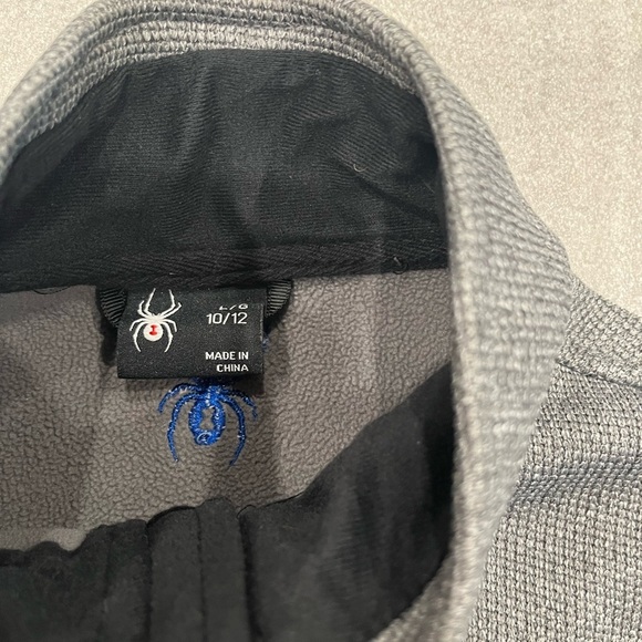 [Y10-12]Spyder Kids Gray and Black Full zip Jacket Sweatshirt - Picture 2 of 6